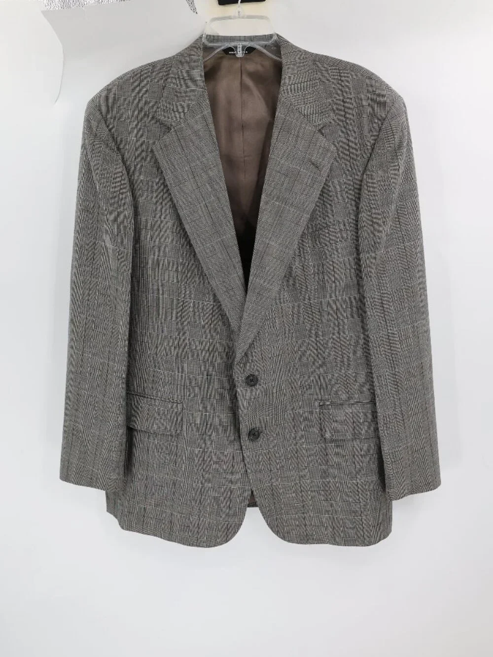 VTG Polo Ralph Lauren university Sport Coat Mens 44 Virgin Wool Plaid windowpane